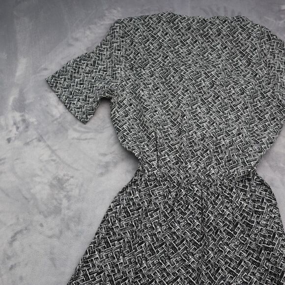 Items Dress Womens Black Short Sleeve Collared Wrap Casual Pullover Maxi - Picture 12 of 14